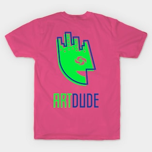 YourArtDude Logo In Lime And Blue T-Shirt